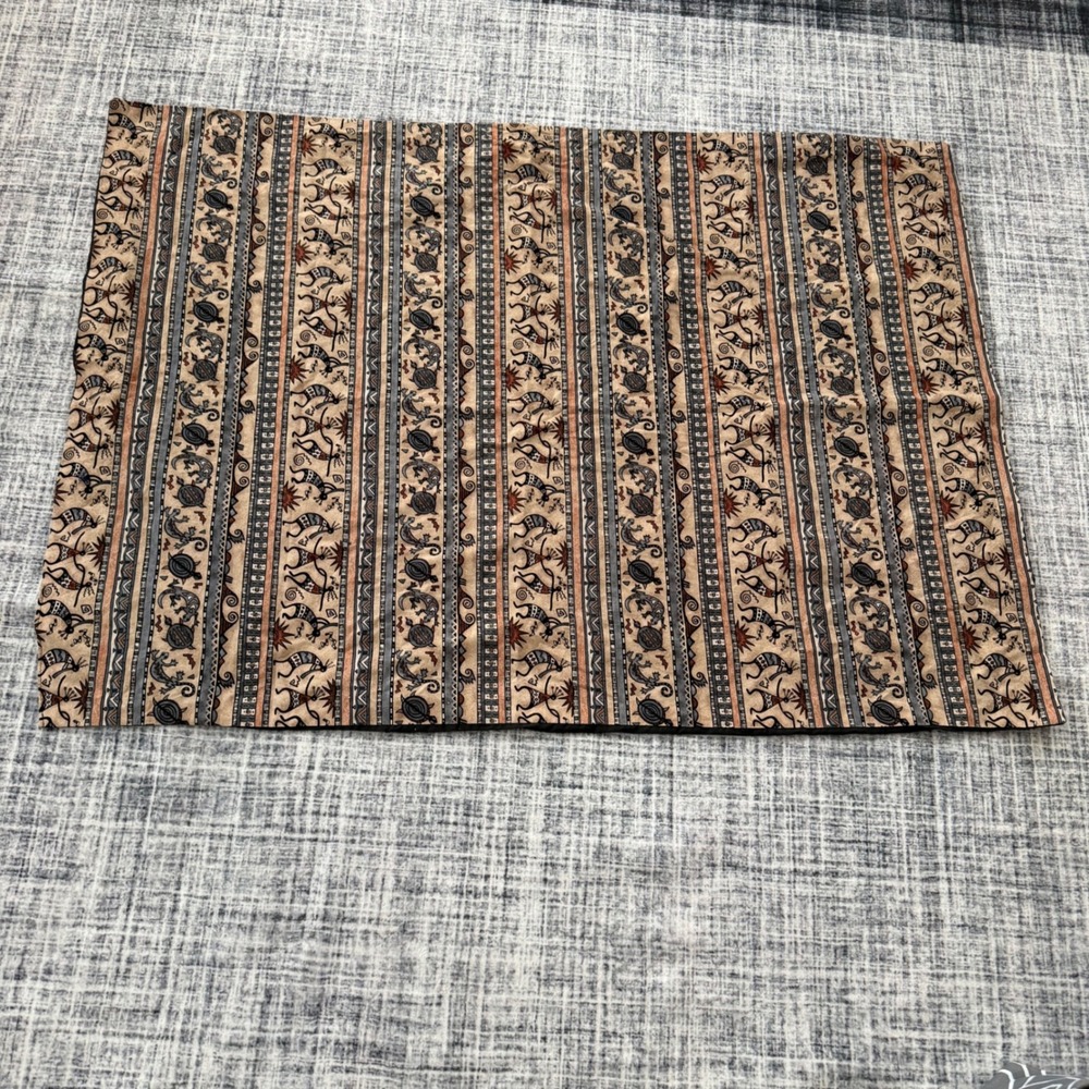 Vintage Southwestern Woven Tapestry Kokopelli Gecko Desert Table Runner 49x35 - Picture 4 of 7